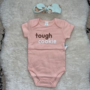 Petite Lem tough cookie bodysuit & cookie bow